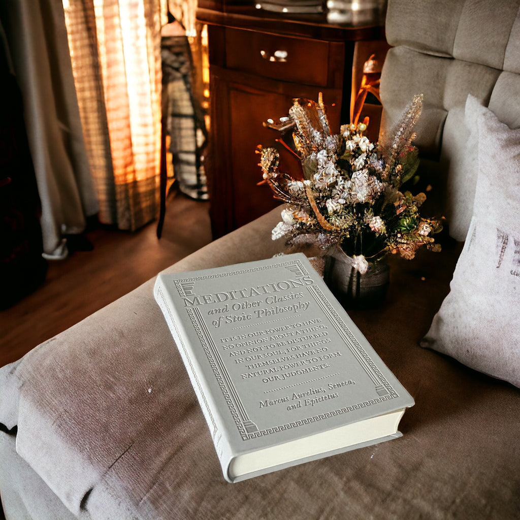 Meditations & Classic Stoic Philosophy by Marcus Aurelius Seneca Epictetus - Collectible Flexi Bound Faux Leather Cover