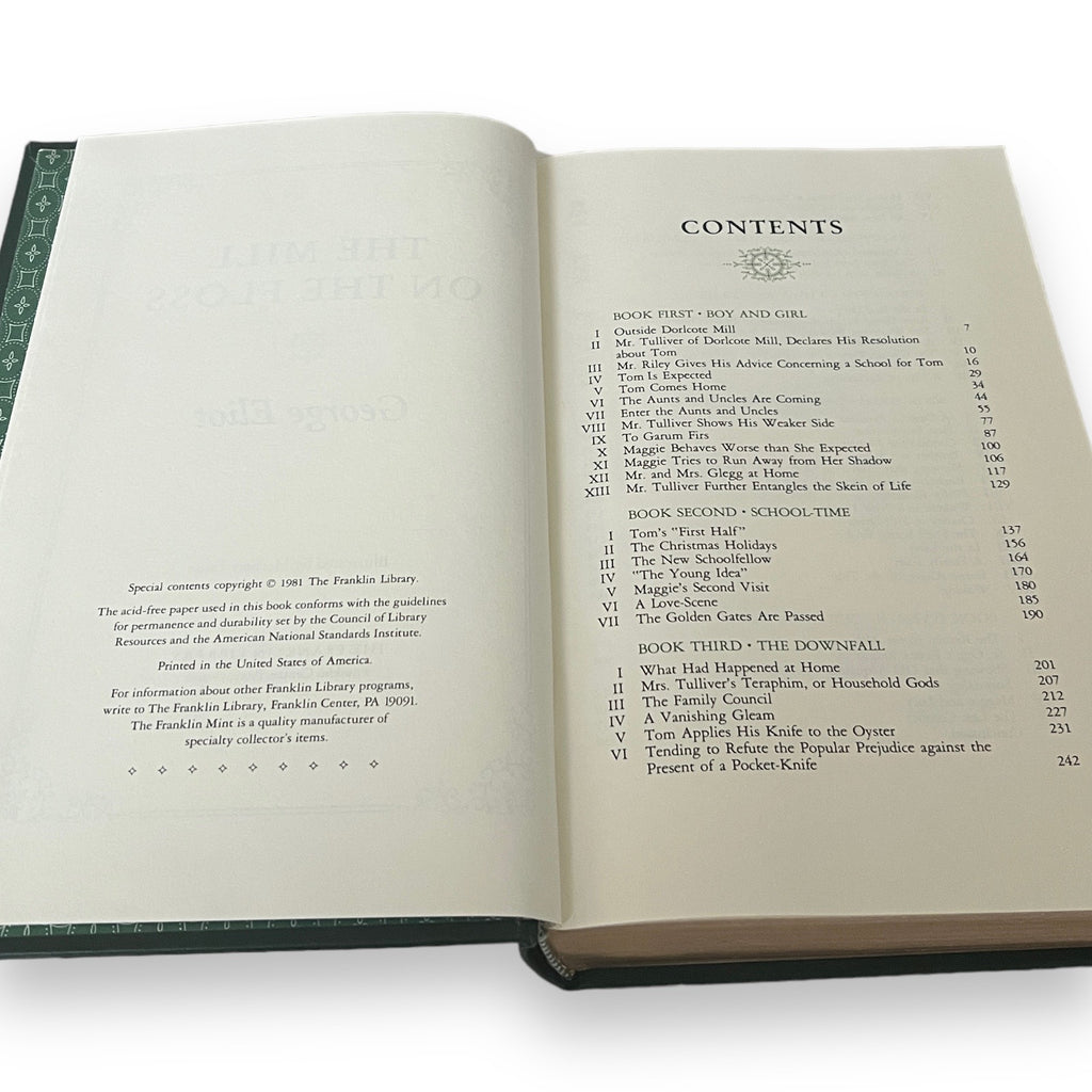 The Mill on the Floss by George Eliot - Illustrated Leather Bound -The Franklin Library, 1981