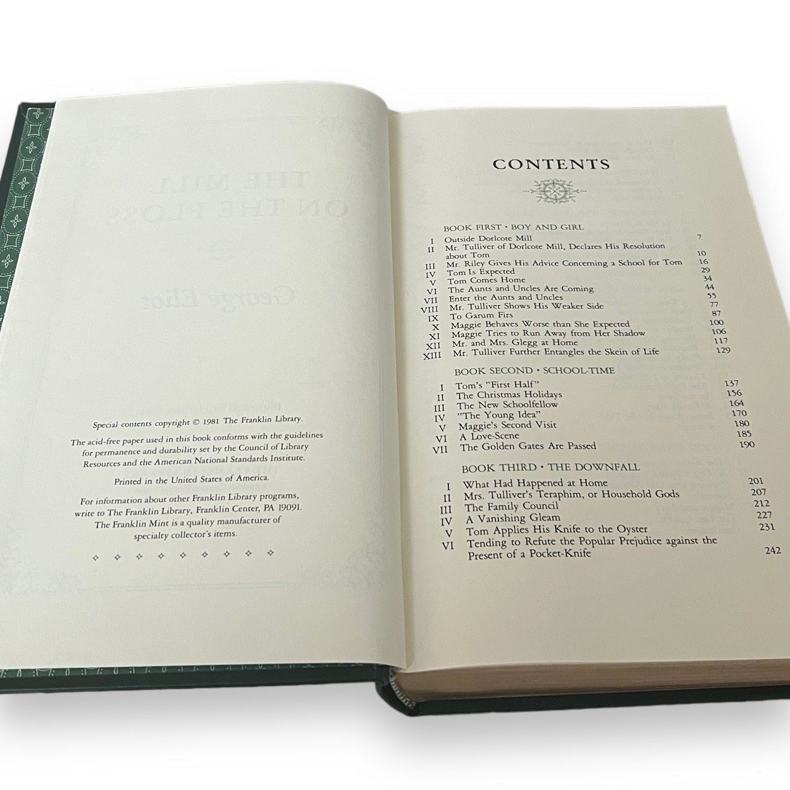 The Mill on the Floss by George Eliot - Illustrated Leather Bound -The Franklin Library, 1981