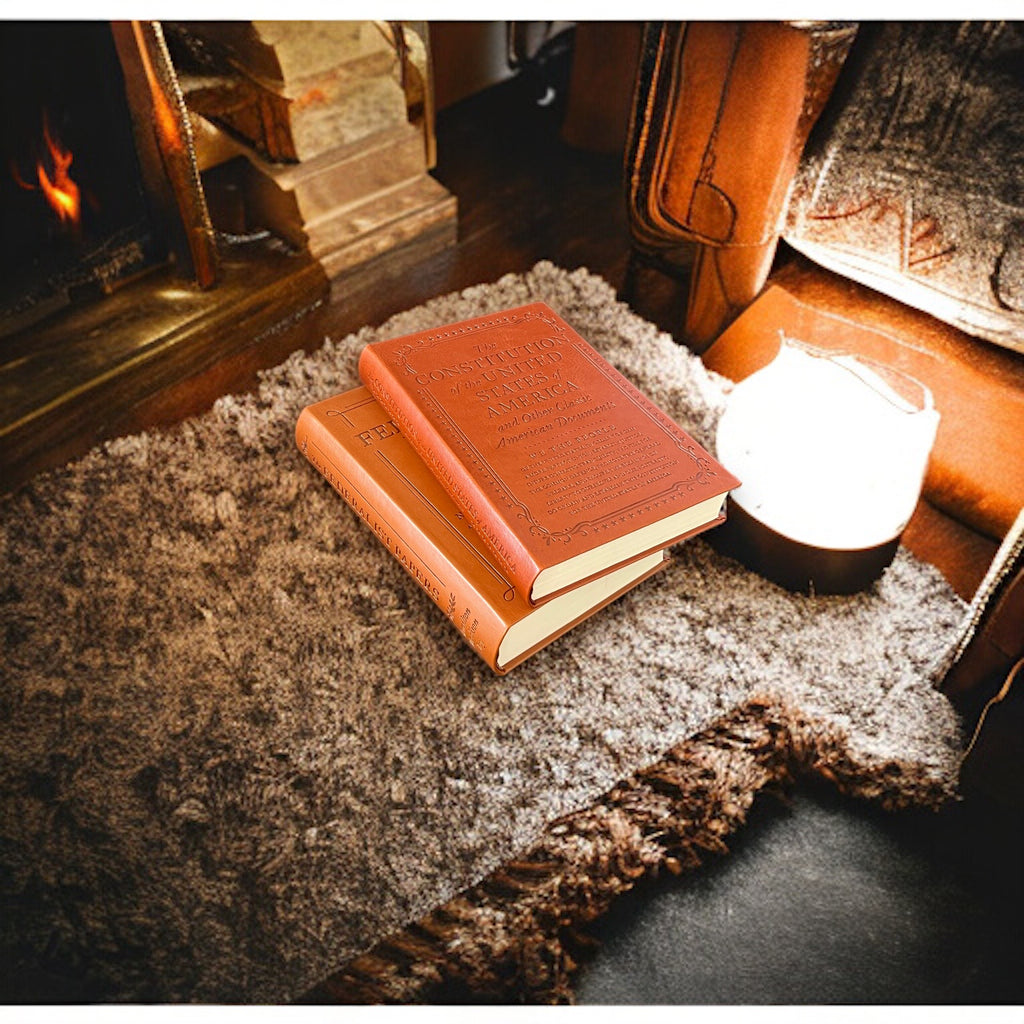2-Book Set: US Constitution & The Federalist Papers - Collectible Flexi Bound Faux Leather Cover