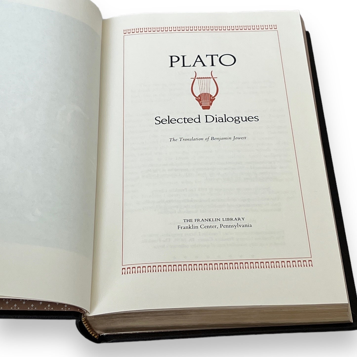 Plato Selected Dialogues - Leather Bound -The Franklin Library, 1983