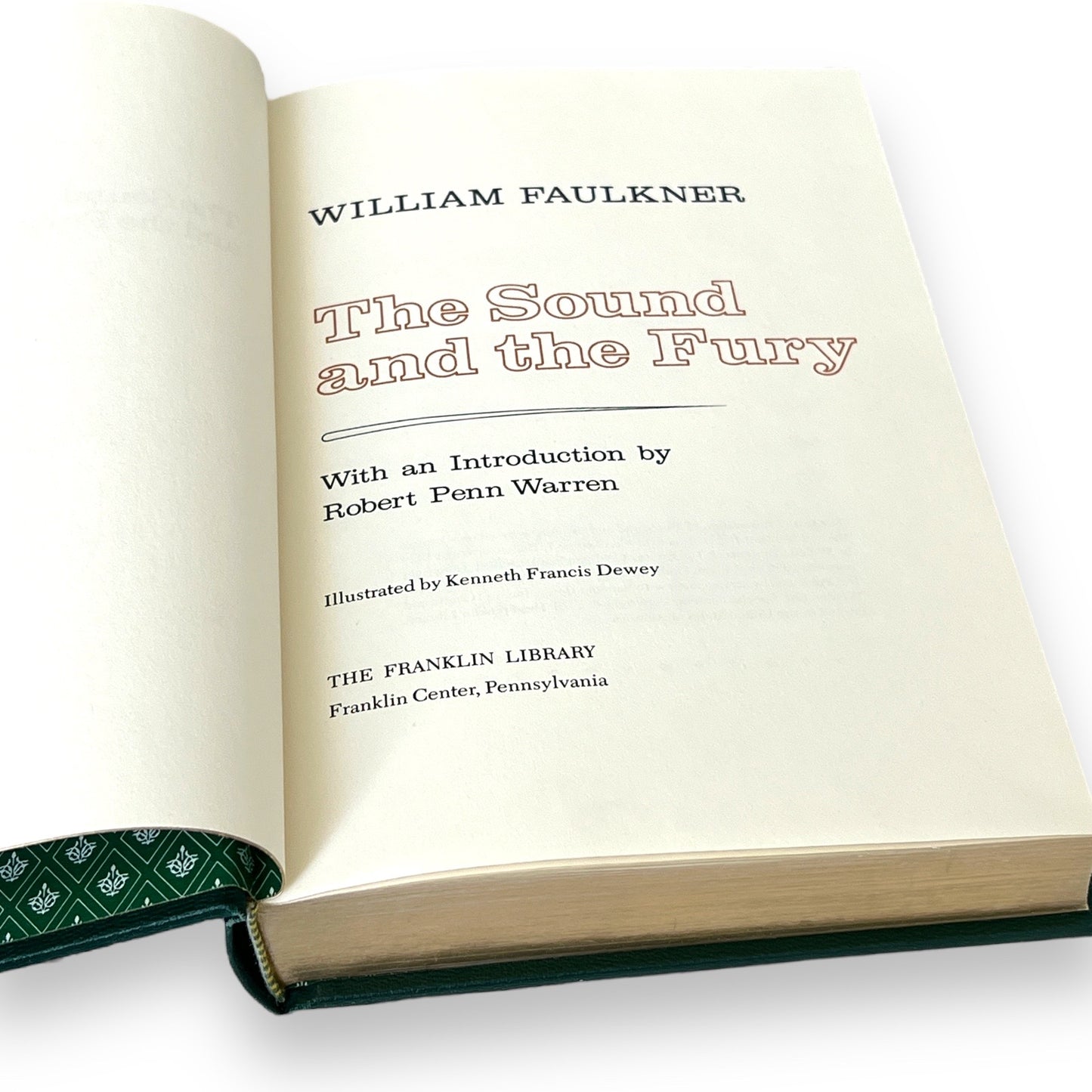 The Sound and The Fury by William Faulkner - Illustrated Leather Bound -The Franklin Library, 1979