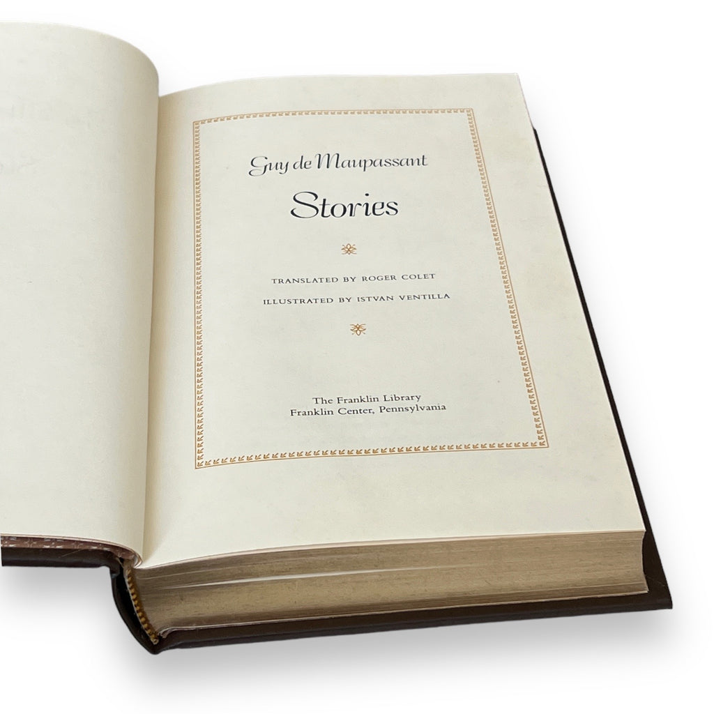 Selected Stories by Guy de Maupassant - Leather Bound -The Franklin Library, 1983