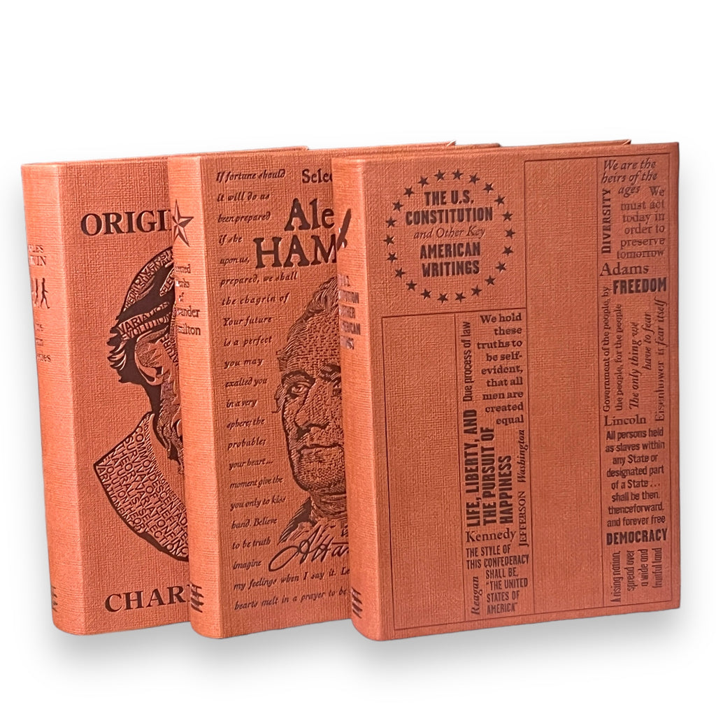 3 Book Set - The US Constitution, Charles Darwin, Alexander Hamilton - Collectible Deluxe Special Gift Edition - Flexi Bound Cover- Classic