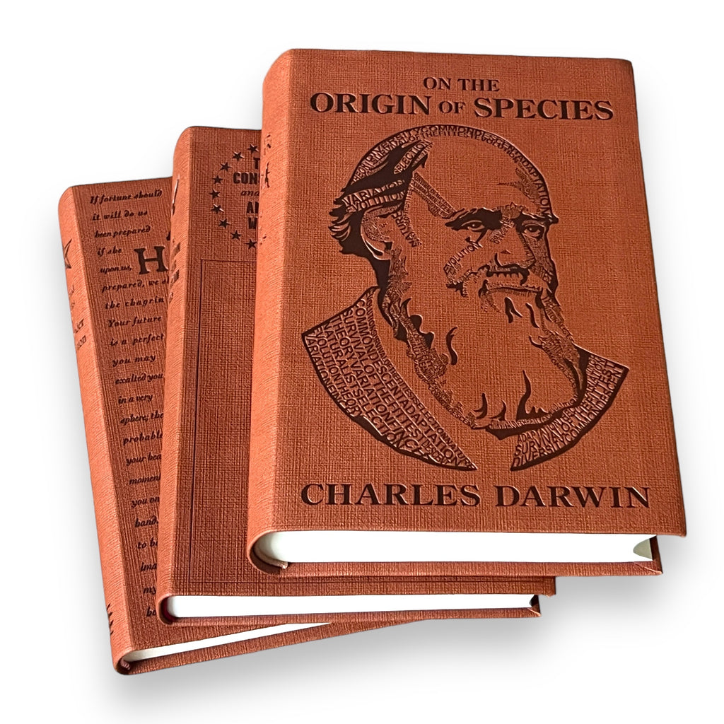 3 Book Set - The US Constitution, Charles Darwin, Alexander Hamilton - Collectible Deluxe Special Gift Edition - Flexi Bound Cover- Classic