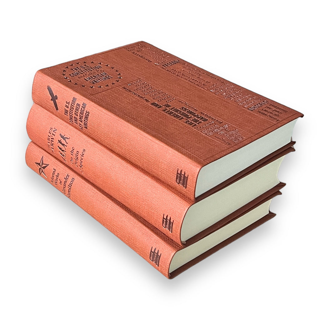 3 Book Set - The US Constitution, Charles Darwin, Alexander Hamilton - Collectible Deluxe Special Gift Edition - Flexi Bound Cover- Classic