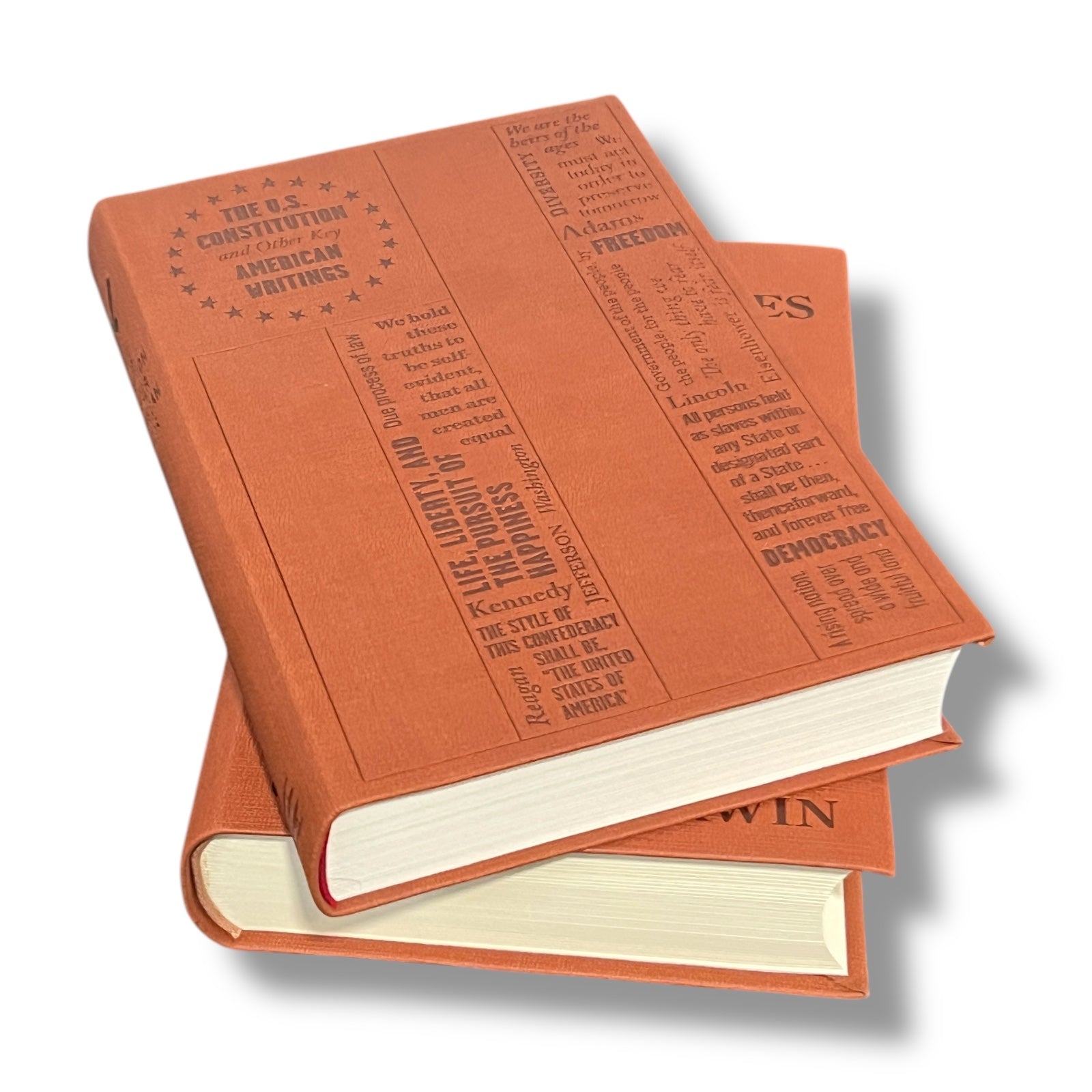 2-Book Set: US Constitution & Charles Darwin - Collectible Flexi Clothbound Cover