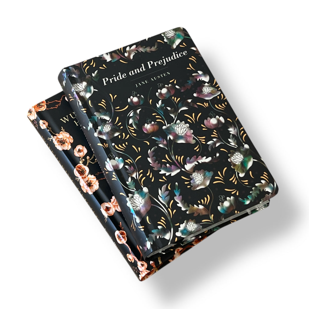 2-Book Set: Pride and Prejudice by Jane Austen & Wuthering Heights by Emily Bronte - Collectible Deluxe Colorful Gilded Hardcover Edition