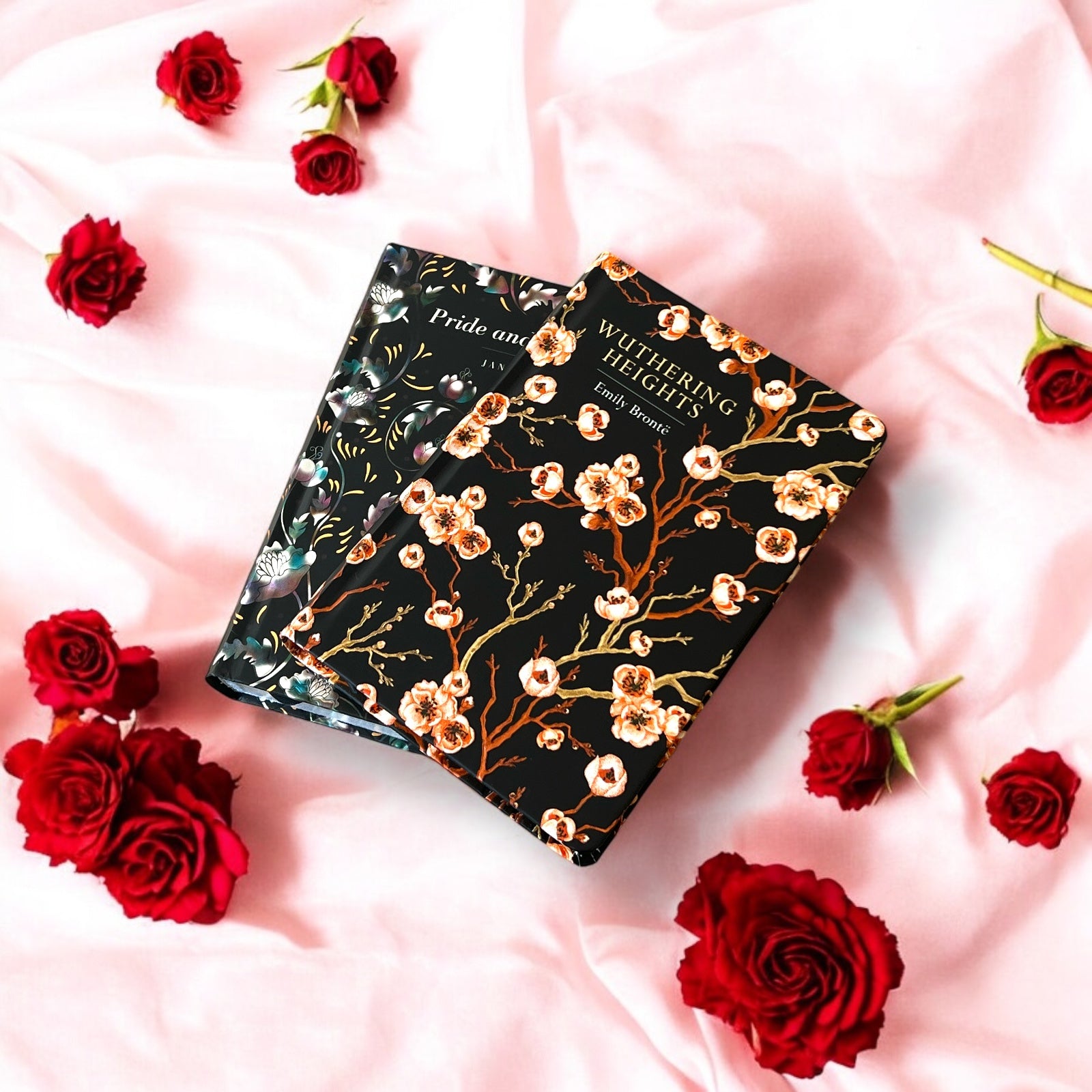 2-Book Set: Pride and Prejudice by Jane Austen & Wuthering Heights by Emily Bronte - Collectible Deluxe Colorful Gilded Hardcover Edition