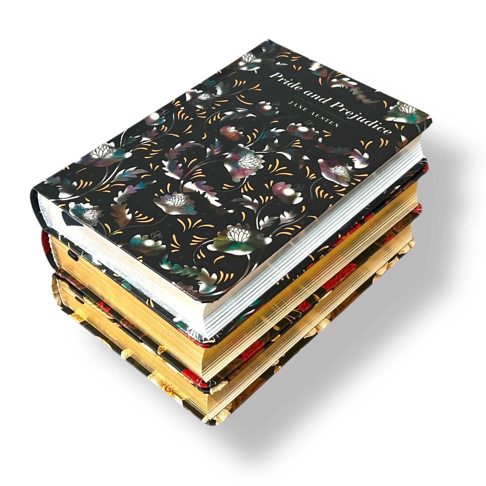3-Book Set: Pride and Prejudice, Sense and Sensibility, Mansfield Park by Jane Austen - Colorful Gilded Hardcover