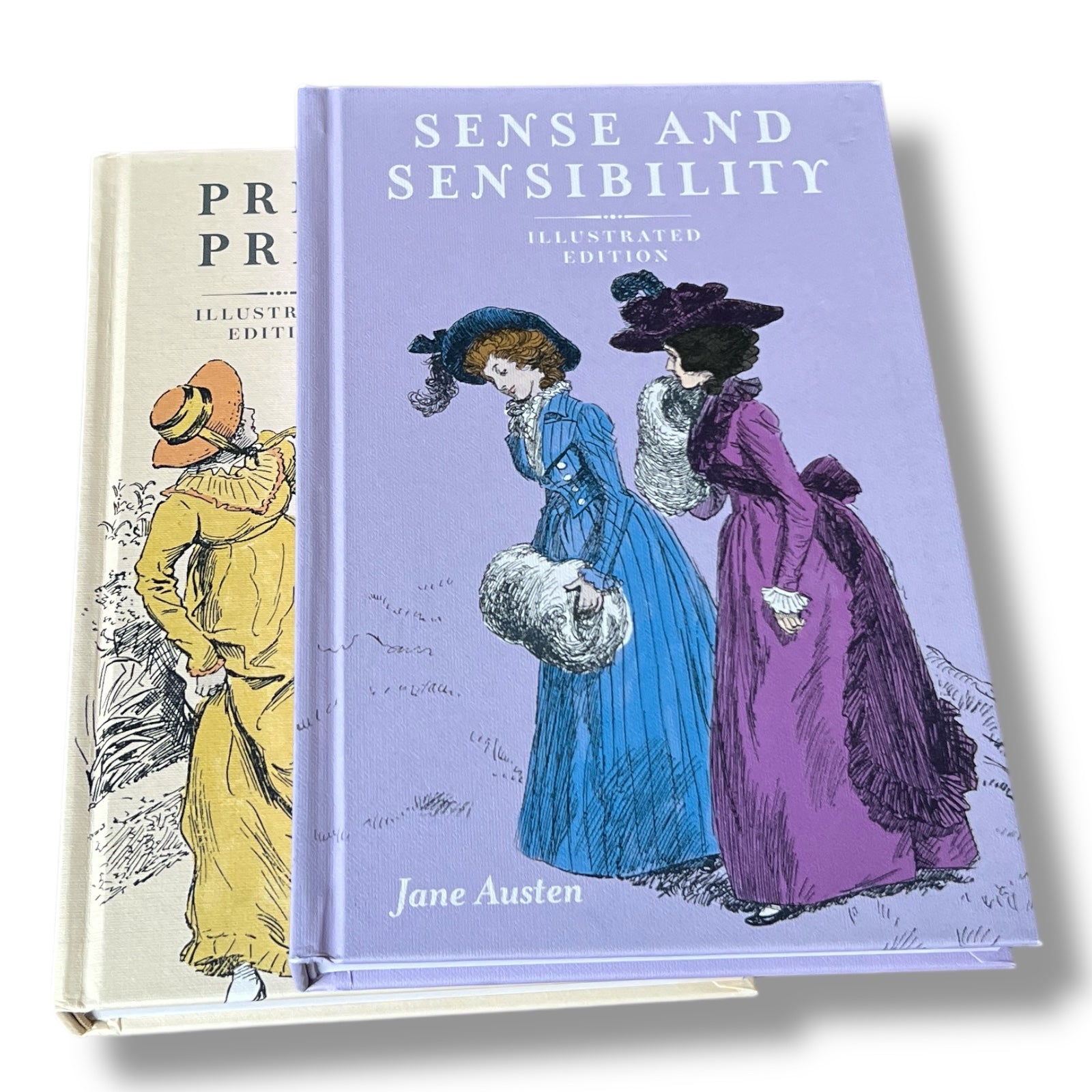 2-Book Set: ILLUSTRATED Pride and Prejudice & Sense and Sensibility by Jane Austen - Full-Color Hardcover