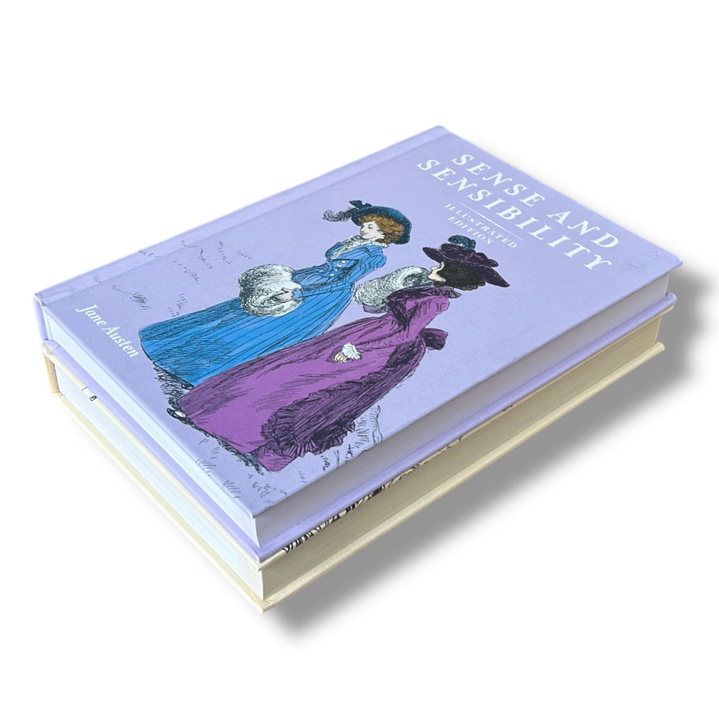 2-Book Set: ILLUSTRATED Pride and Prejudice & Sense and Sensibility by Jane Austen - Full-Color Hardcover
