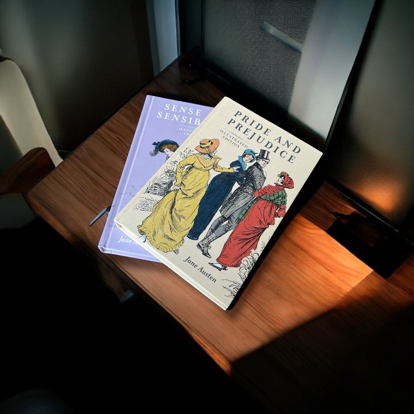2-Book Set: ILLUSTRATED Pride and Prejudice & Sense and Sensibility by Jane Austen - Full-Color Hardcover