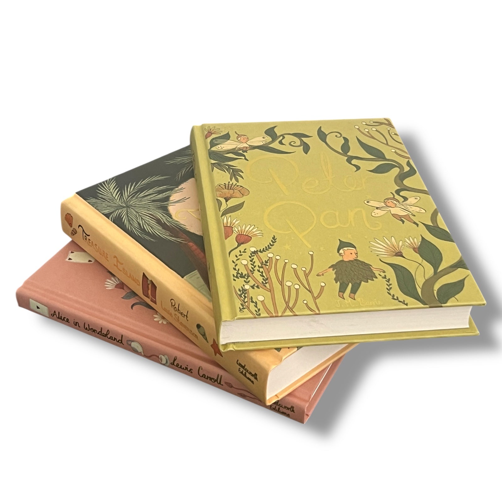 3-Book Set: Alice in Wonderland, Peter Pan, Treasure Island - Collectible Compact Hardcover