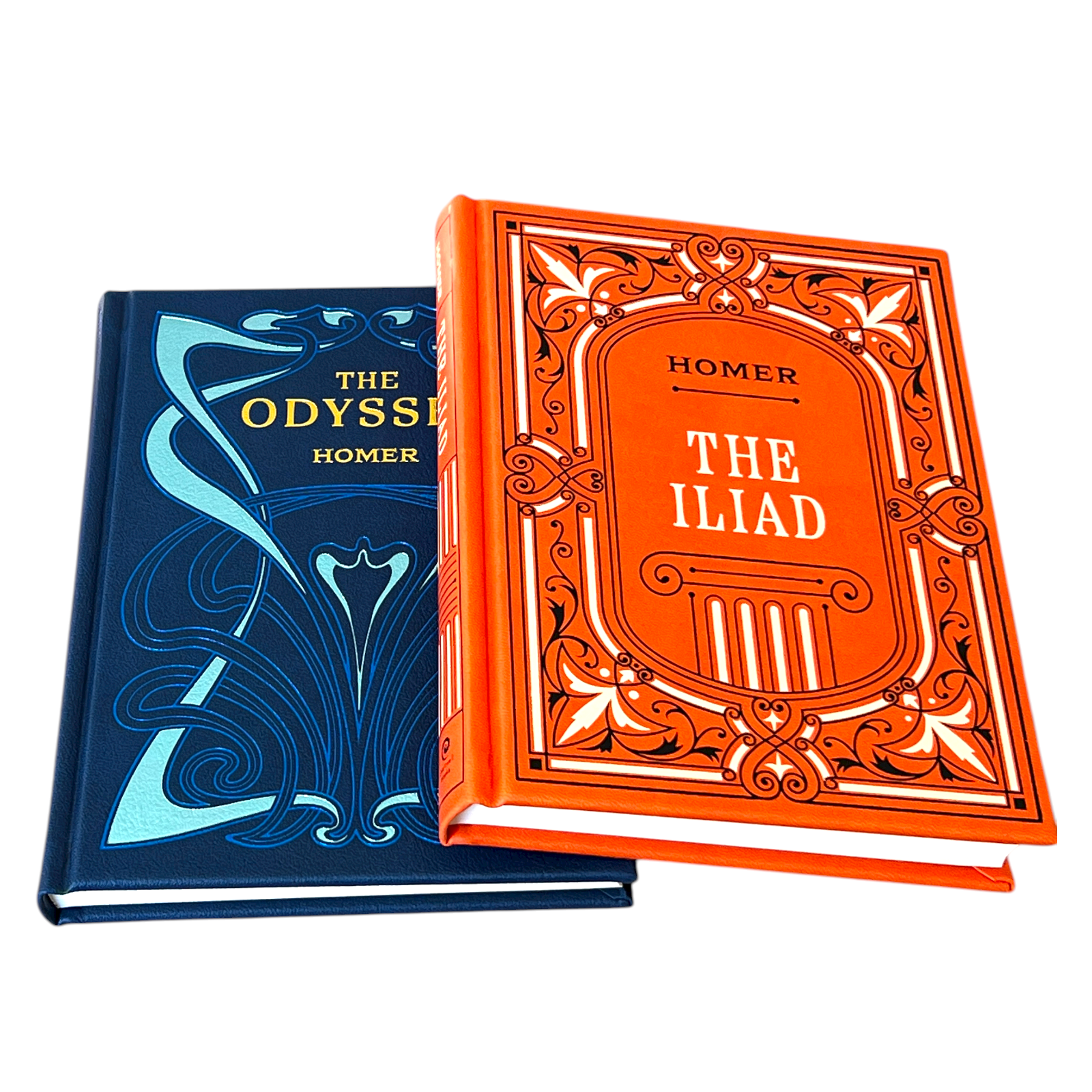 2-Book Set: The Iliad & Odyssey by Homer - Collectible Faux Leather Deluxe Hardcover