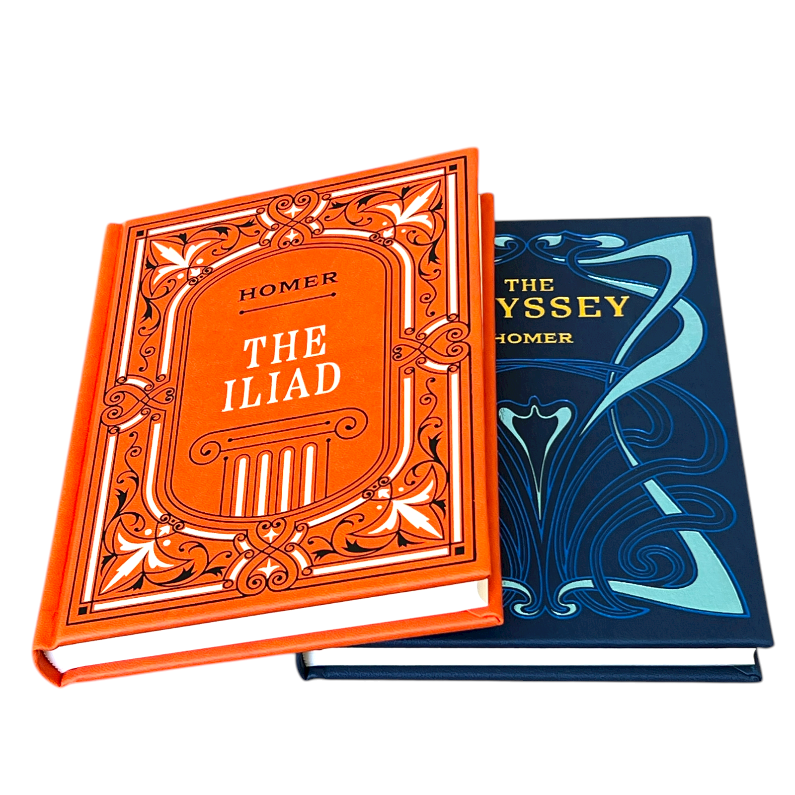 2-Book Set: The Iliad & Odyssey by Homer - Collectible Faux Leather Deluxe Hardcover
