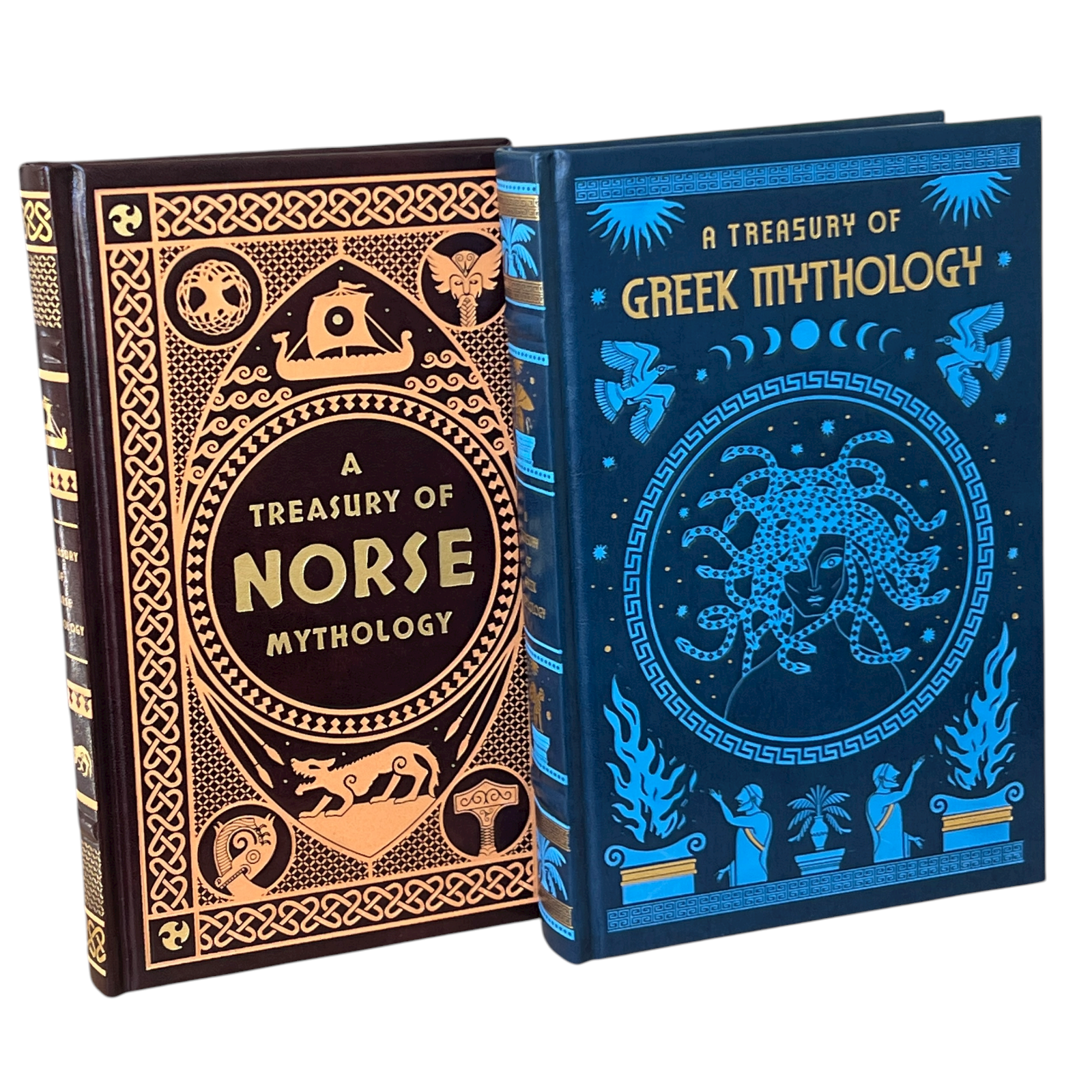 2-Book Set: Greek & Norse Mythology - Collectible Leather Bound Hardcover