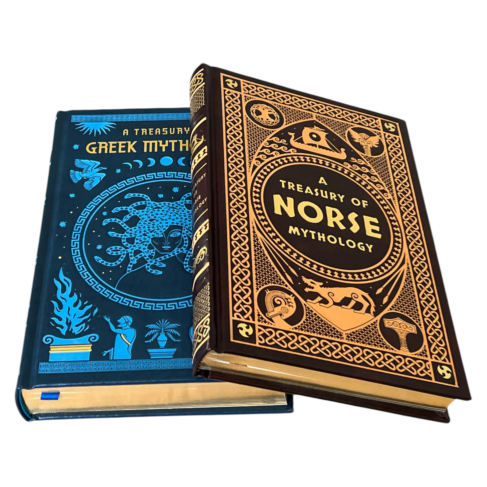 2-Book Set: Greek & Norse Mythology - Collectible Leather Bound Hardcover