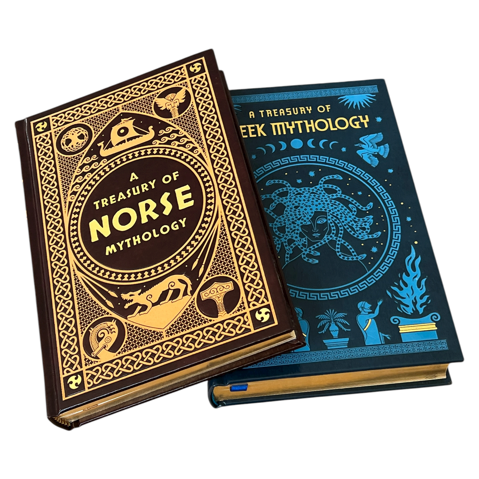 2-Book Set: Greek & Norse Mythology - Collectible Leather Bound Hardcover