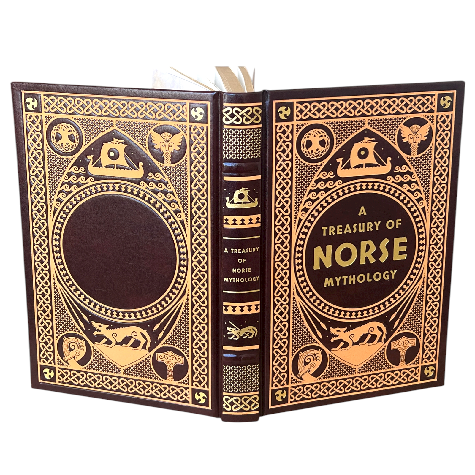 A Treasury of Norse Mythology by Henry Adams, H.A. Guerber - Collectible Leather Bound Hardcover