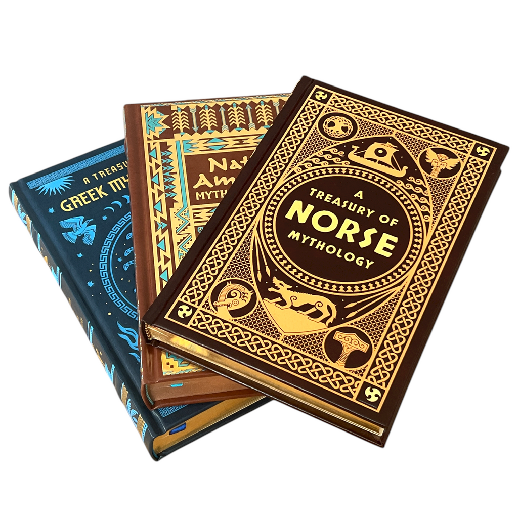 3-Book Set: Greek, Norse, Native American Mythology - Collectible Leather Bound Hardcover
