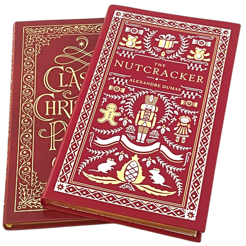 2-Book Set: Classic Christmas Poems & Nutcracker by Alexandre Dumas - Collectible Flexi Bound Faux Leather Cover - Pocket Size 7"X4"
