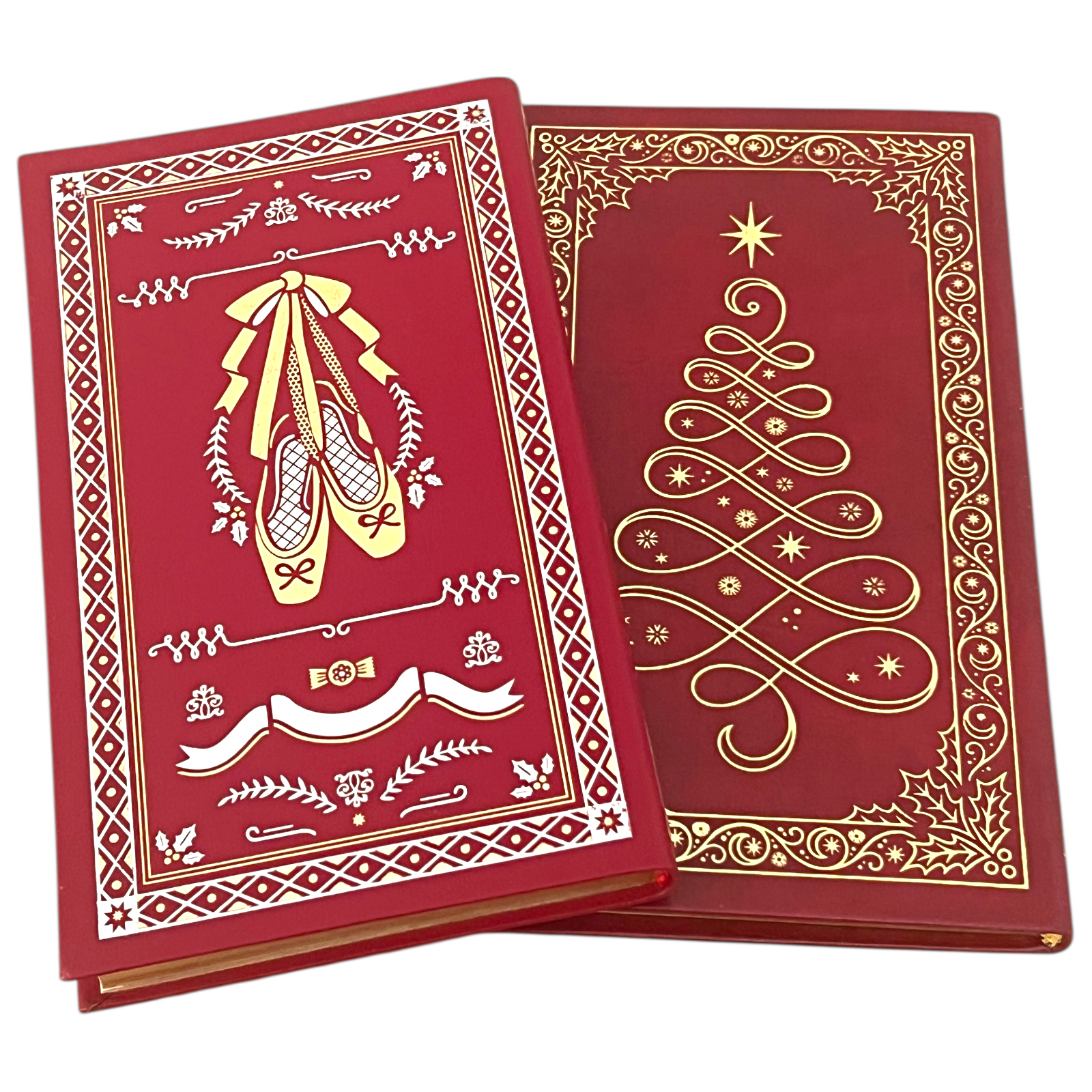 2-Book Set: Classic Christmas Poems & Nutcracker by Alexandre Dumas - Collectible Flexi Bound Faux Leather Cover - Pocket Size 7"X4"