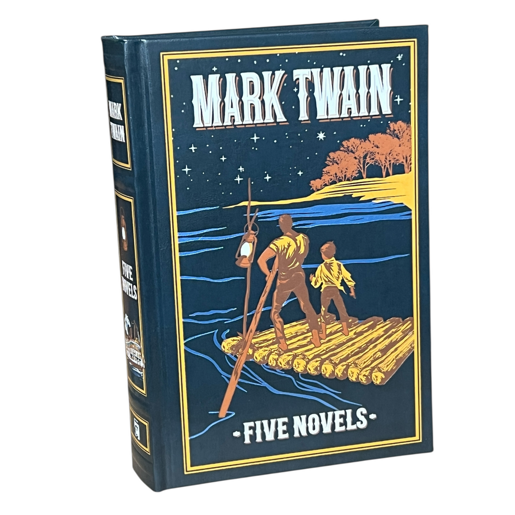 Mark Twain Five Novels: Tom Sawyer, Huckleberry Finn + 3 more - Collectible Leather Bound Hardcover