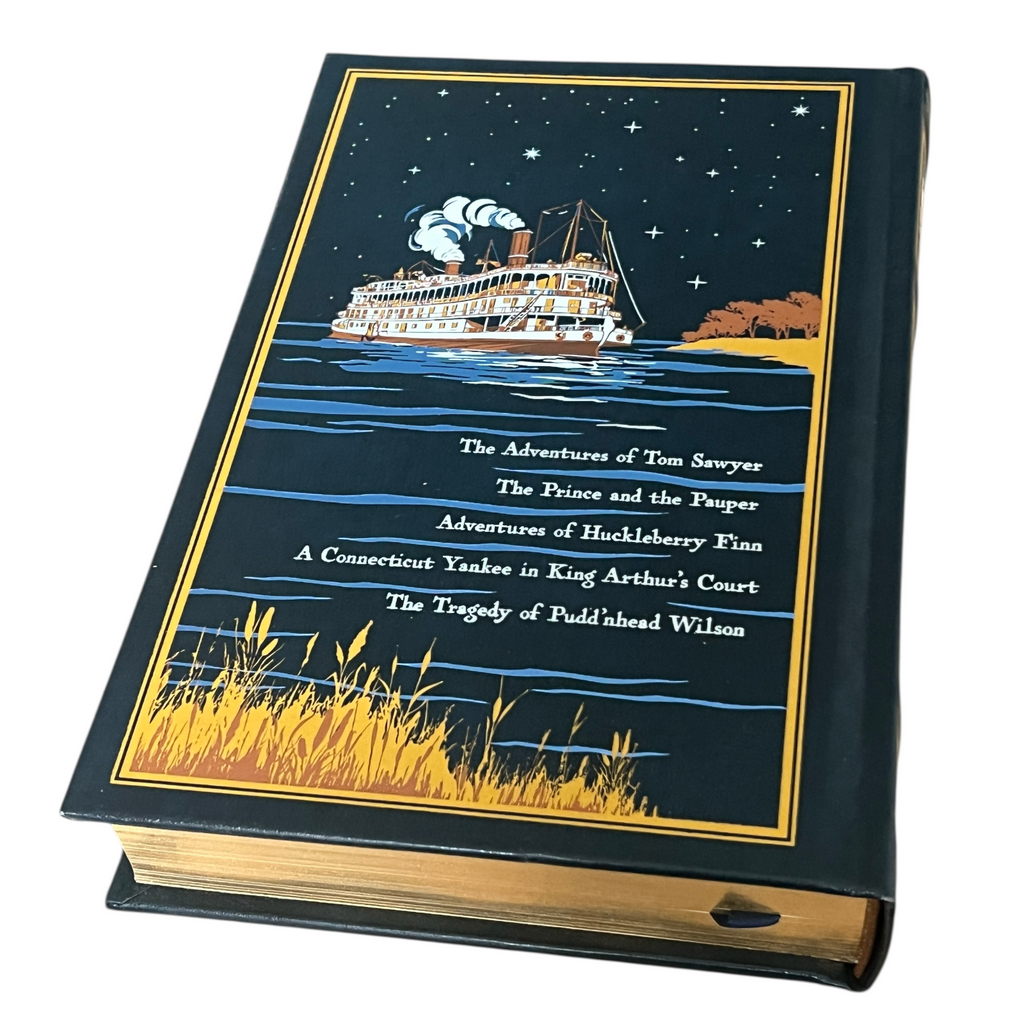 Mark Twain Five Novels: Tom Sawyer, Huckleberry Finn + 3 more - Collectible Leather Bound Hardcover