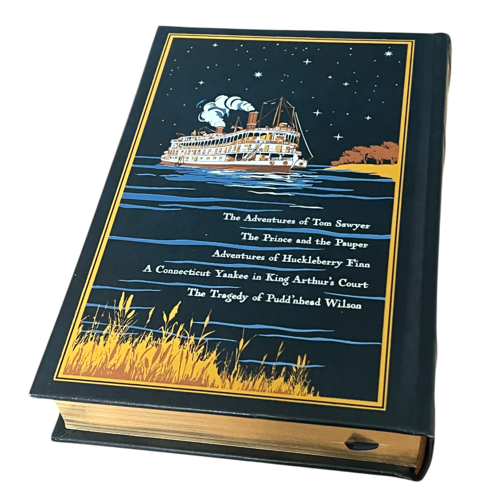 Mark Twain Five Novels: Tom Sawyer, Huckleberry Finn + 3 more - Collectible Leather Bound Hardcover