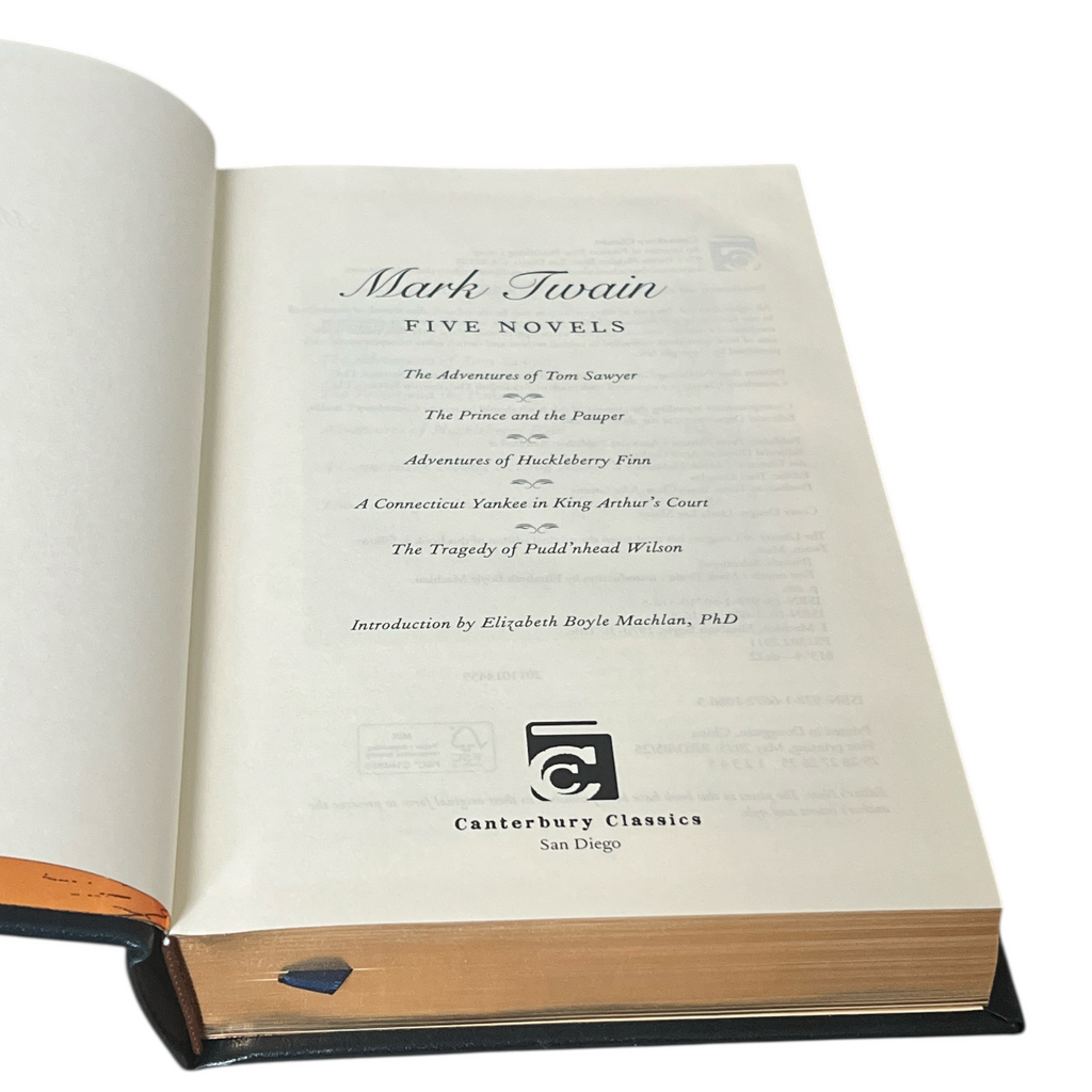 Mark Twain Five Novels: Tom Sawyer, Huckleberry Finn + 3 more - Collectible Leather Bound Hardcover