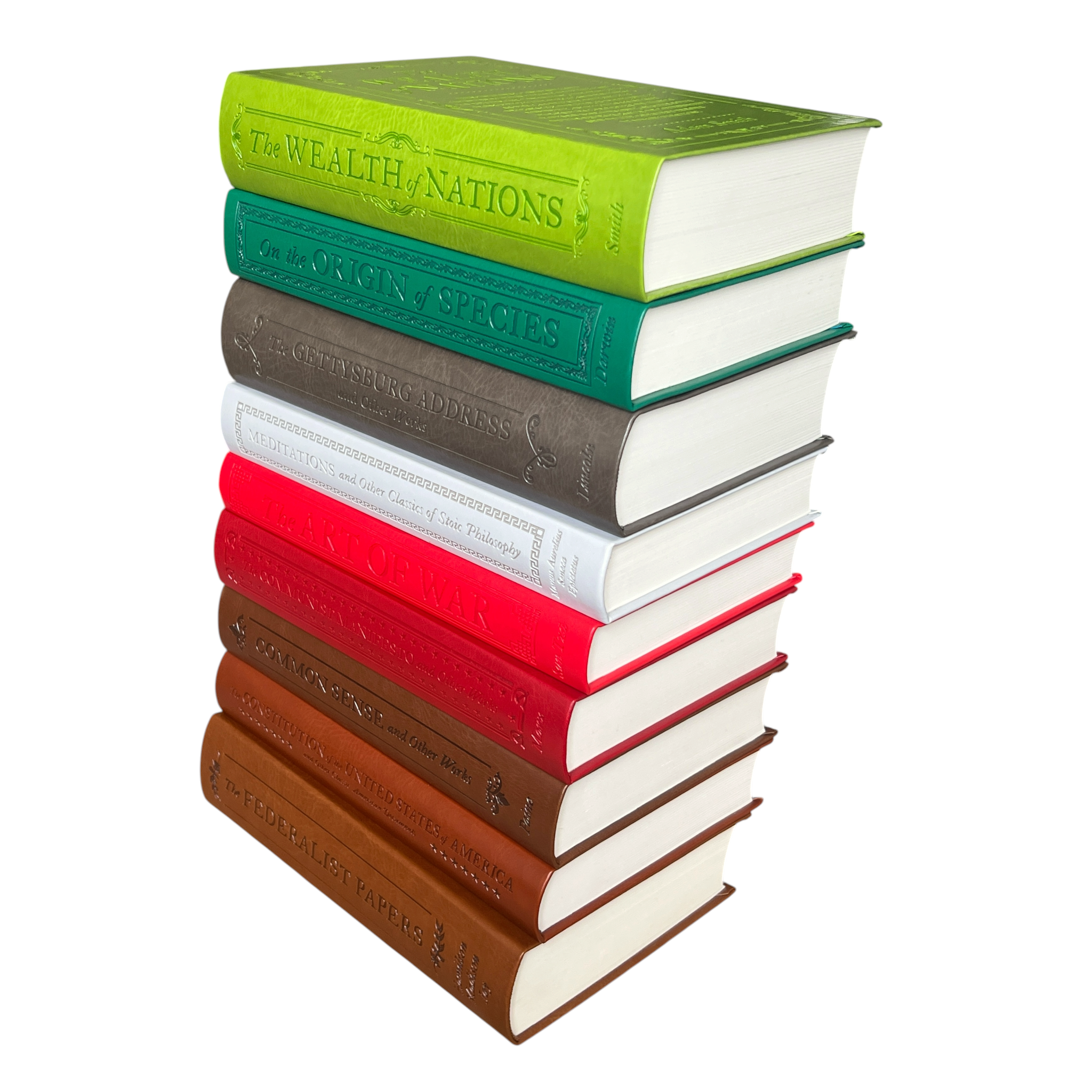 9-Books Set: COMMON SENSE, FEDERALIST PAPERS, CONSTITUTION, COMMUNIST +5 - Collectible Flexi Bound Faux Leather Cover (Copy)