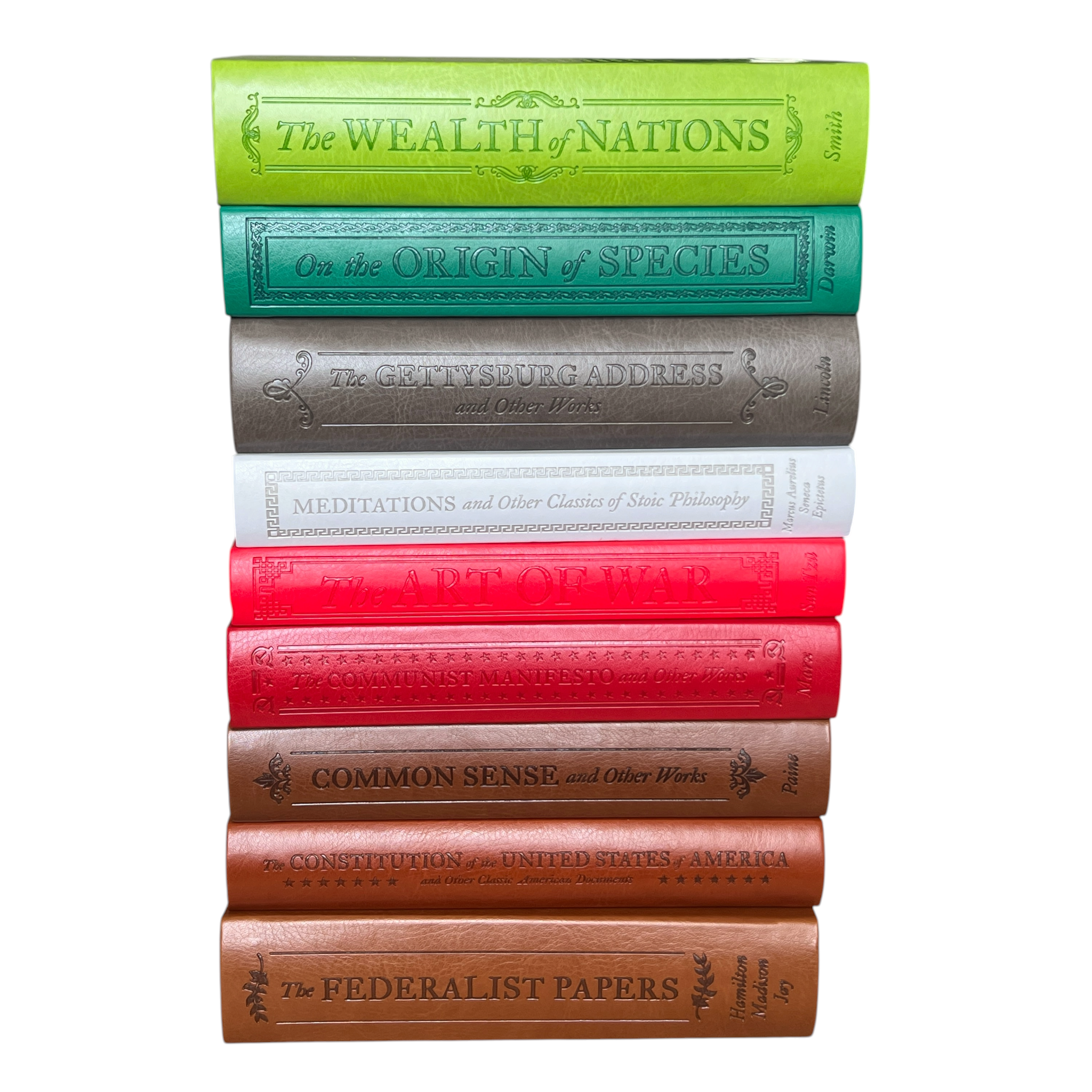 9-Books Set: COMMON SENSE, FEDERALIST PAPERS, CONSTITUTION, COMMUNIST +5 - Collectible Flexi Bound Faux Leather Cover (Copy)