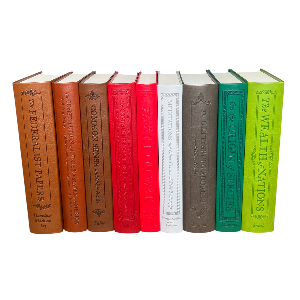 9-Books Set: COMMON SENSE, FEDERALIST PAPERS, CONSTITUTION, COMMUNIST +5 - Collectible Flexi Bound Faux Leather Cover (Copy)