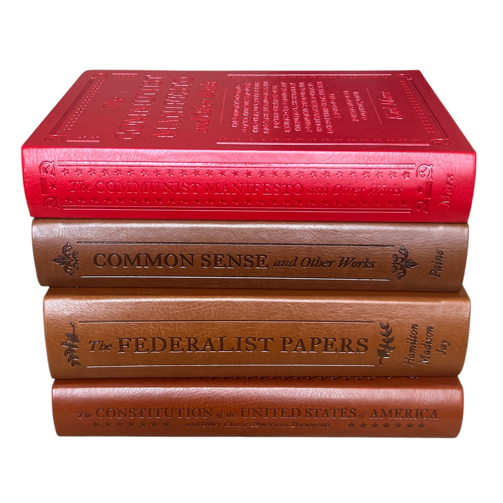 4-Books Set: COMMON SENSE, FEDERALIST PAPERS, CONSTITUTION, COMMUNIST - Collectible Flexi Bound Faux Leather Cover (Copy)