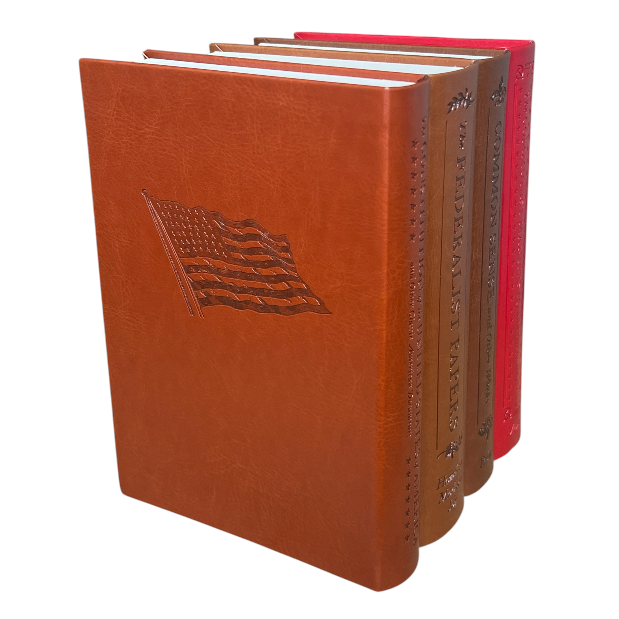 4-Books Set: COMMON SENSE, FEDERALIST PAPERS, CONSTITUTION, COMMUNIST - Collectible Flexi Bound Faux Leather Cover (Copy)