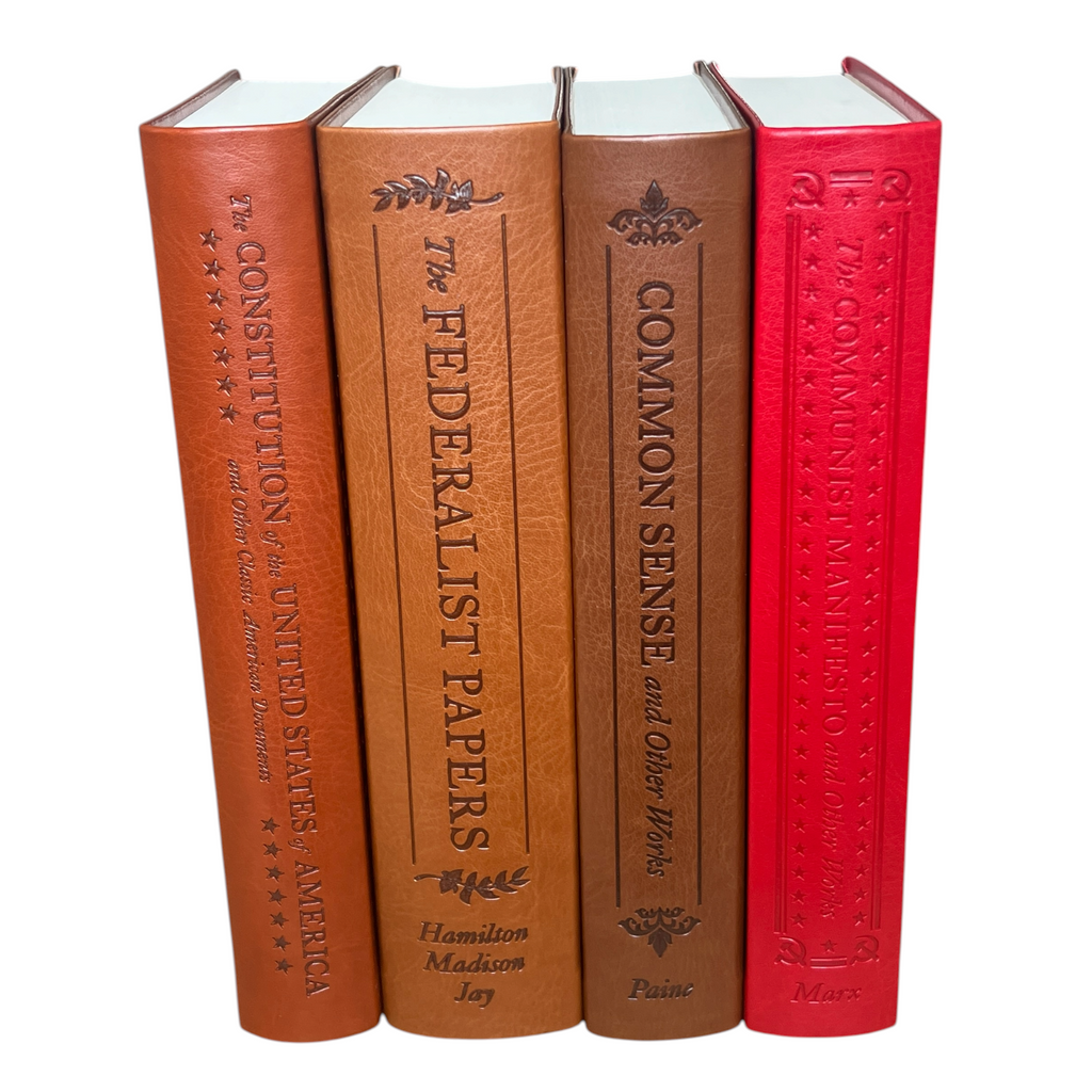 4-Books Set: COMMON SENSE, FEDERALIST PAPERS, CONSTITUTION, COMMUNIST - Collectible Flexi Bound Faux Leather Cover (Copy)