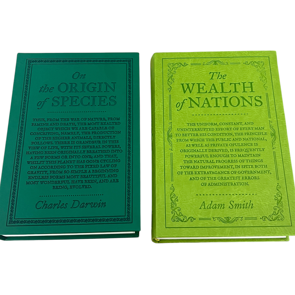 4-Books Set: COMMUNIST, ART OF WAR, WEALTH NATIONS, ORIGIN SPECIES - Collectible Flexi Bound Faux Leather Cover (Copy)