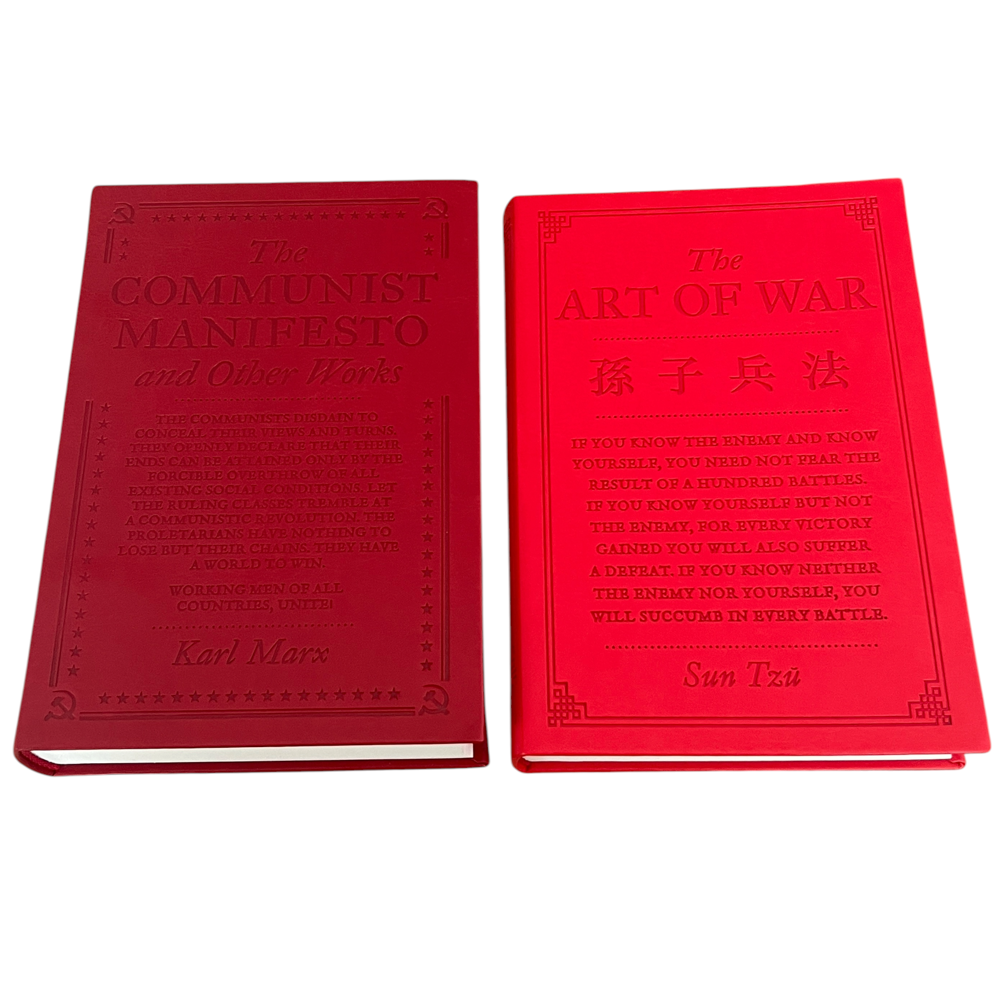4-Books Set: COMMUNIST, ART OF WAR, WEALTH NATIONS, ORIGIN SPECIES - Collectible Flexi Bound Faux Leather Cover (Copy)