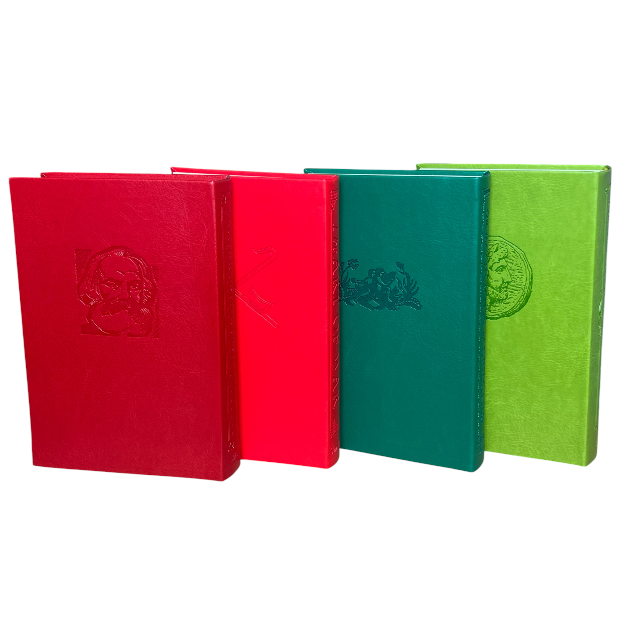 4-Books Set: COMMUNIST, ART OF WAR, WEALTH NATIONS, ORIGIN SPECIES - Collectible Flexi Bound Faux Leather Cover (Copy)