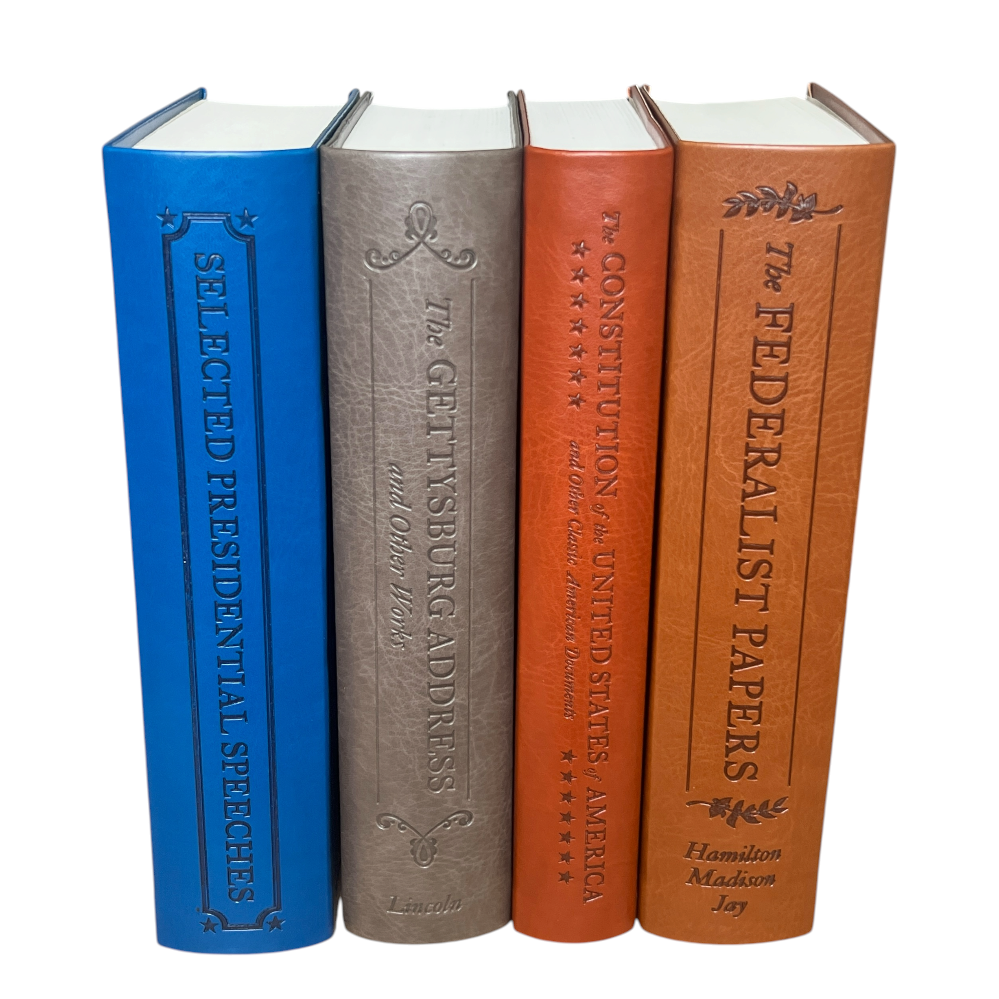 4-Books Set: CONSTITUTION, FEDERALIST PAPERS, GETTYSBURG ADDRESS, SPEECHES - Collectible Flexi Bound Faux Leather Cover (Copy)