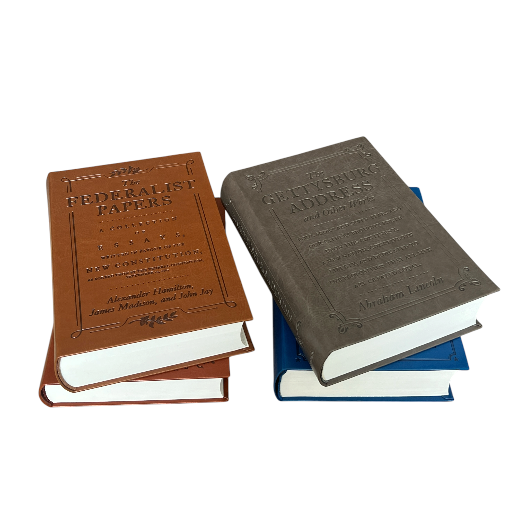 4-Books Set: CONSTITUTION, FEDERALIST PAPERS, GETTYSBURG ADDRESS, SPEECHES - Collectible Flexi Bound Faux Leather Cover (Copy)