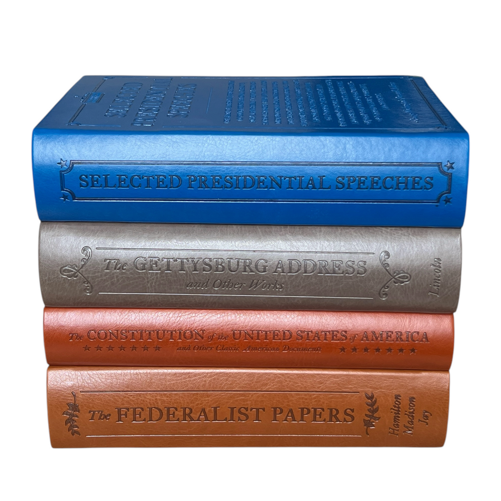 4-Books Set: CONSTITUTION, FEDERALIST PAPERS, GETTYSBURG ADDRESS, SPEECHES - Collectible Flexi Bound Faux Leather Cover (Copy)