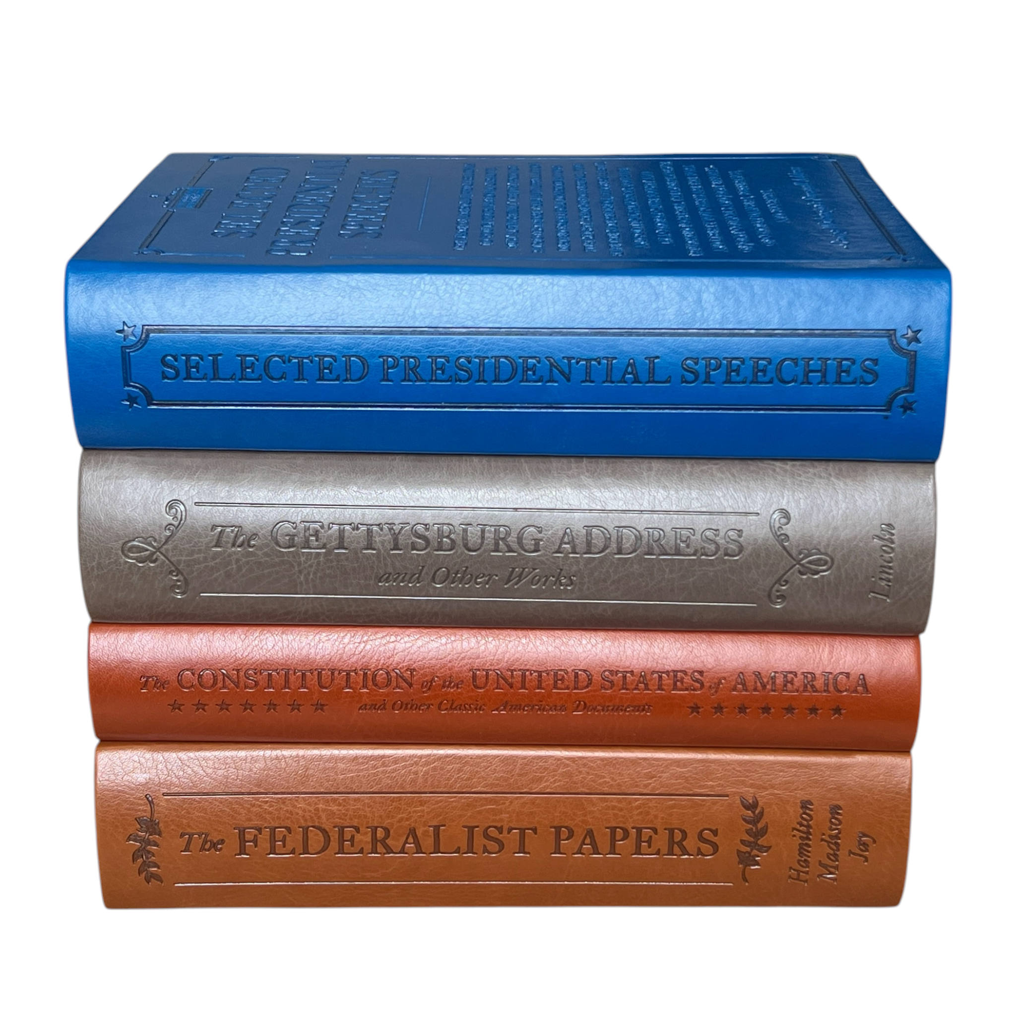 4-Books Set: CONSTITUTION, FEDERALIST PAPERS, GETTYSBURG ADDRESS, SPEECHES - Collectible Flexi Bound Faux Leather Cover (Copy)
