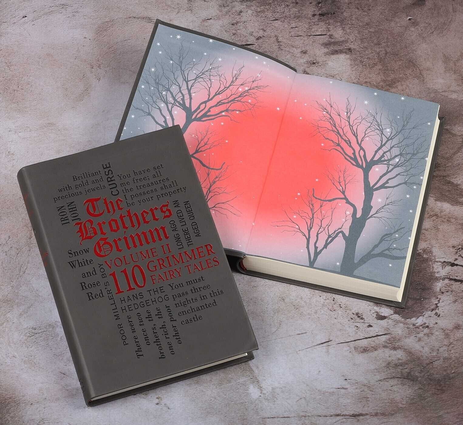 2 Book Set: The Brothers GRIMM 101 & 110 Fairy Tales - Collectible Soft Leather Feel Cover