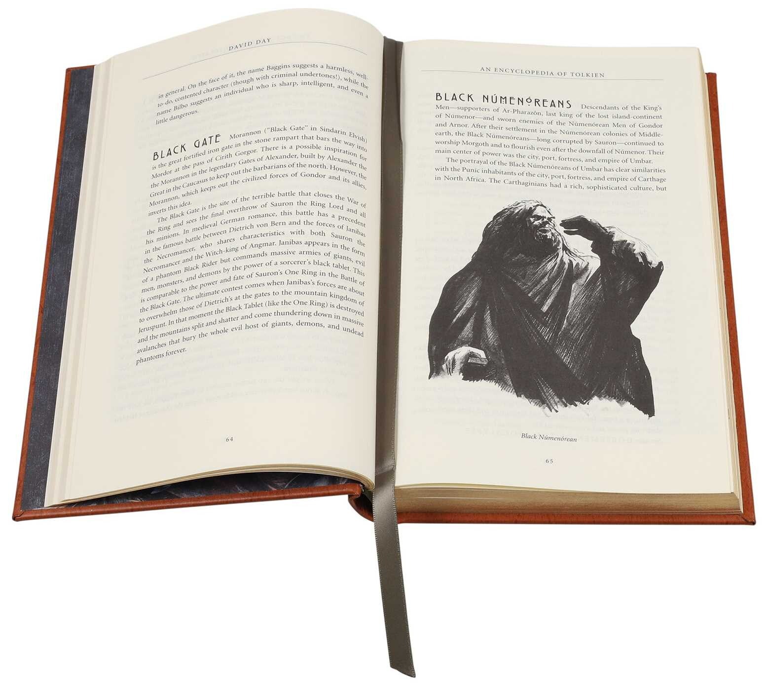 An Encyclopedia of Tolkien by David Day - Collectible Deluxe Special Gift Edition - ILLUSTRATED Leather Bound Hardcover - Classic Book