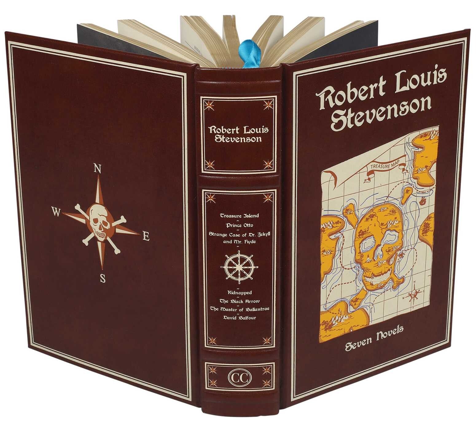 Robert Louis Stevenson Seven Novels: Treasure Island + 6 more - Collectible Leather Bound Hardcover Classics
