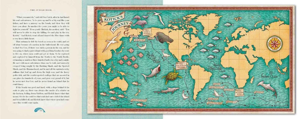 The Jungle Book by Rudyard Kipling - Collectible Illustrated with Interactive Elements - Hardcover