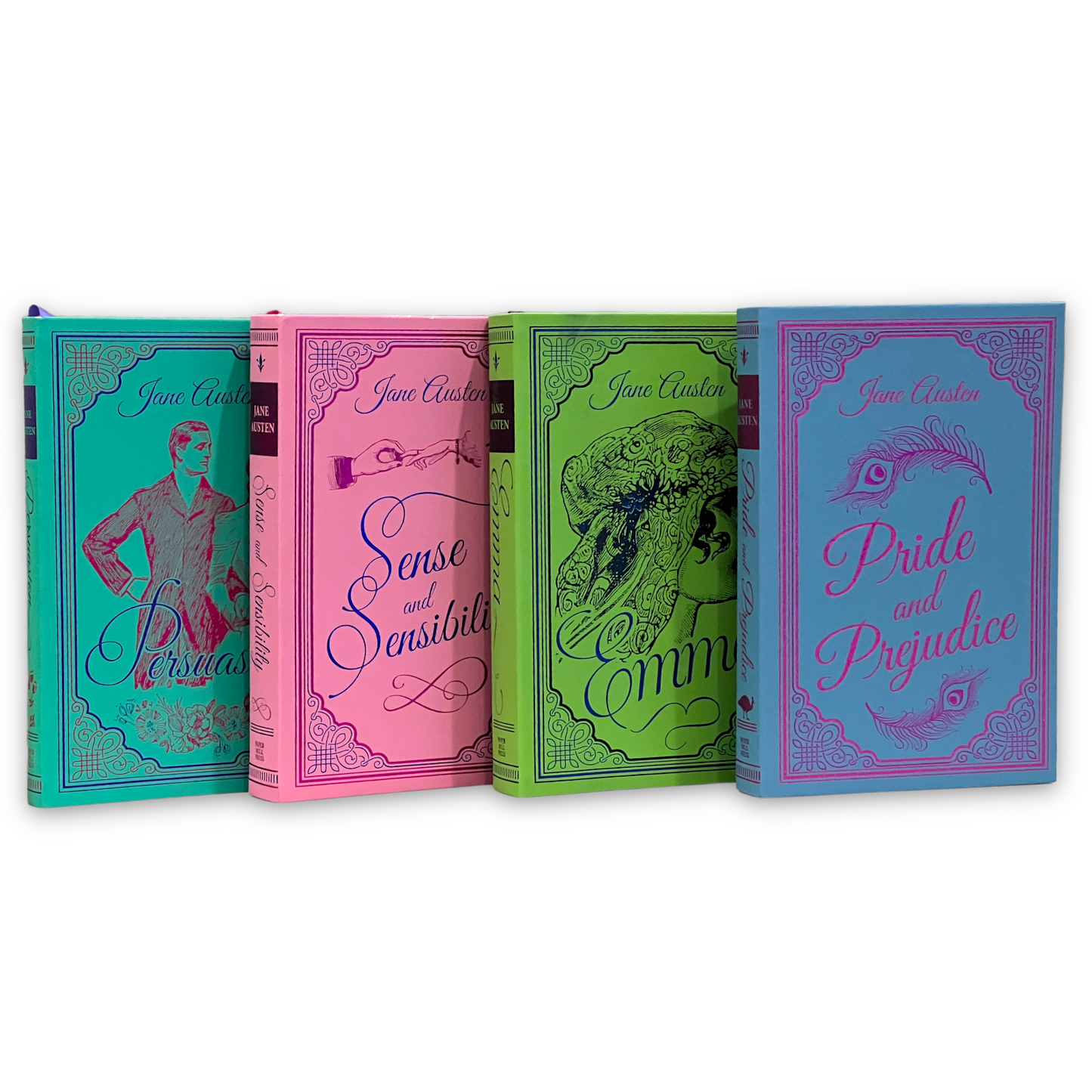 4-Book Set: Pride & Prejudice, Persuasion, Sense & Sensibility, Emma by Jane Austen - Collectible Imitation Leather Flexi Cover