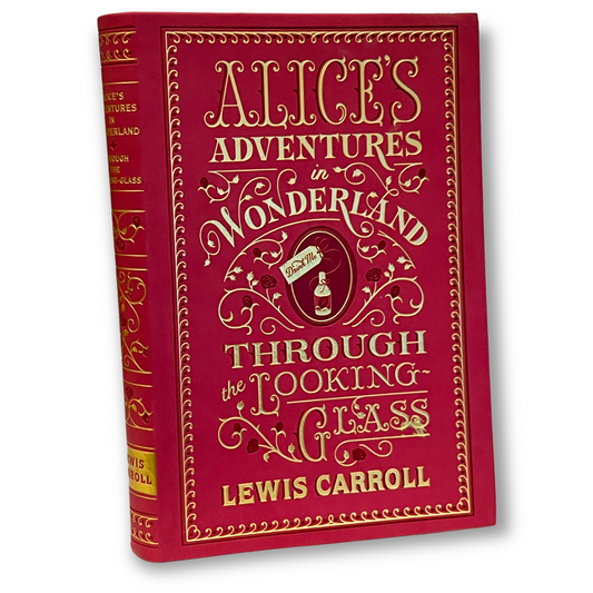 ALICE'S ADVENTURES & Through Looking-Glass by Lewis Carroll - ILLUSTRATED - Collectible Deluxe Edition - Leather Cover - Classic Book